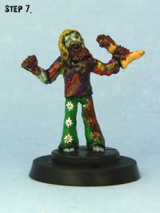 Step 7: Paint over the blood with brown ink