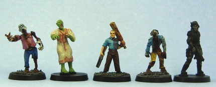 From left to right: Games Workshop, HorrorClix, Hasslefree, Copplestone Castings, HorrorClix