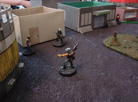 Sgt. Kendrick observes the situation while Pvt. Adeyemi looks on