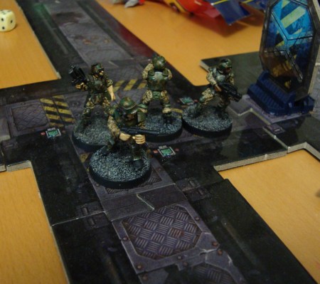 The 16th huddles together