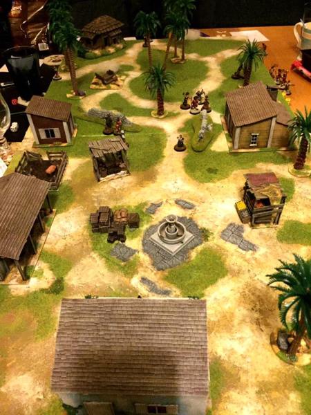 Aerial view of the full battlefield