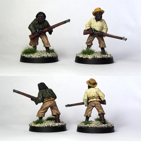Two Wargames Foundry maroons with muskets