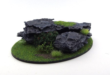 Rocky outcrop made from bark