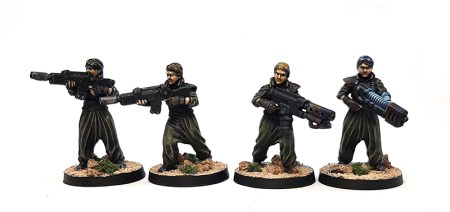 Photo of four female imperial guard troopers